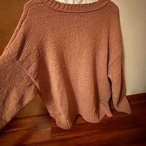 aerie Oversized Scoop Neck Sweater - Dusty Rose